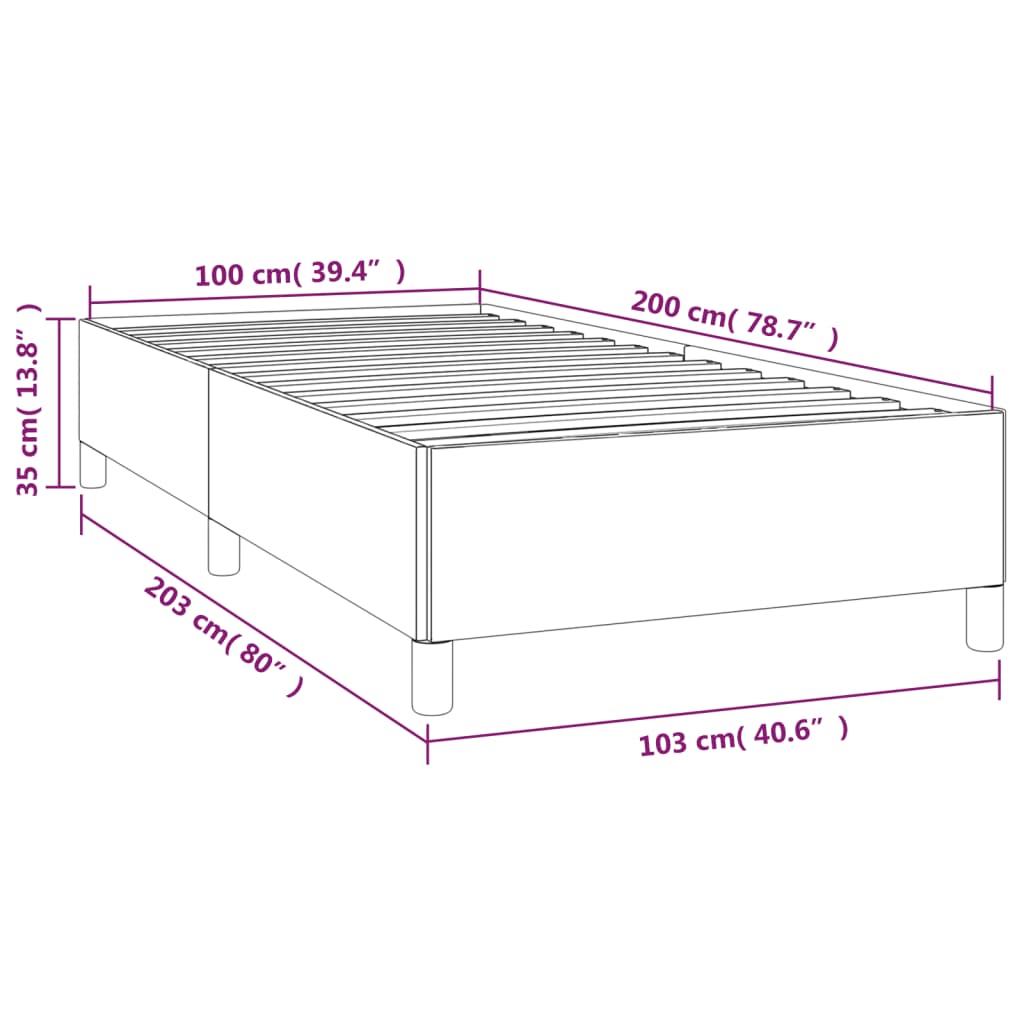 vidaXL Pамка за легло черна 100x200 см изкуствена кожа