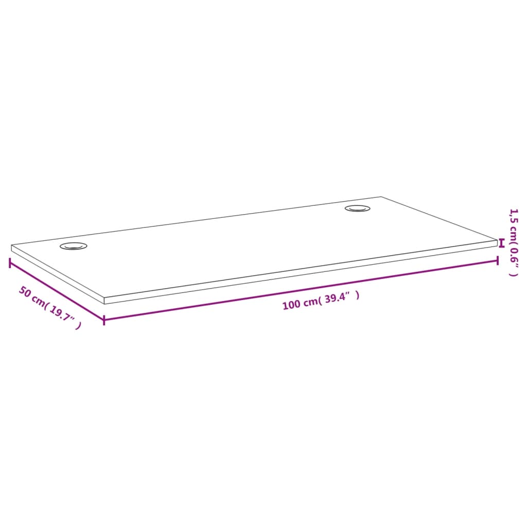 vidaXL Плот за бюро 100x50x1,5 см бамбук