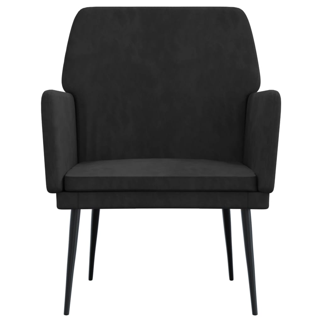 vidaXL Кресло, черно, 62x79x79 см, кадифе