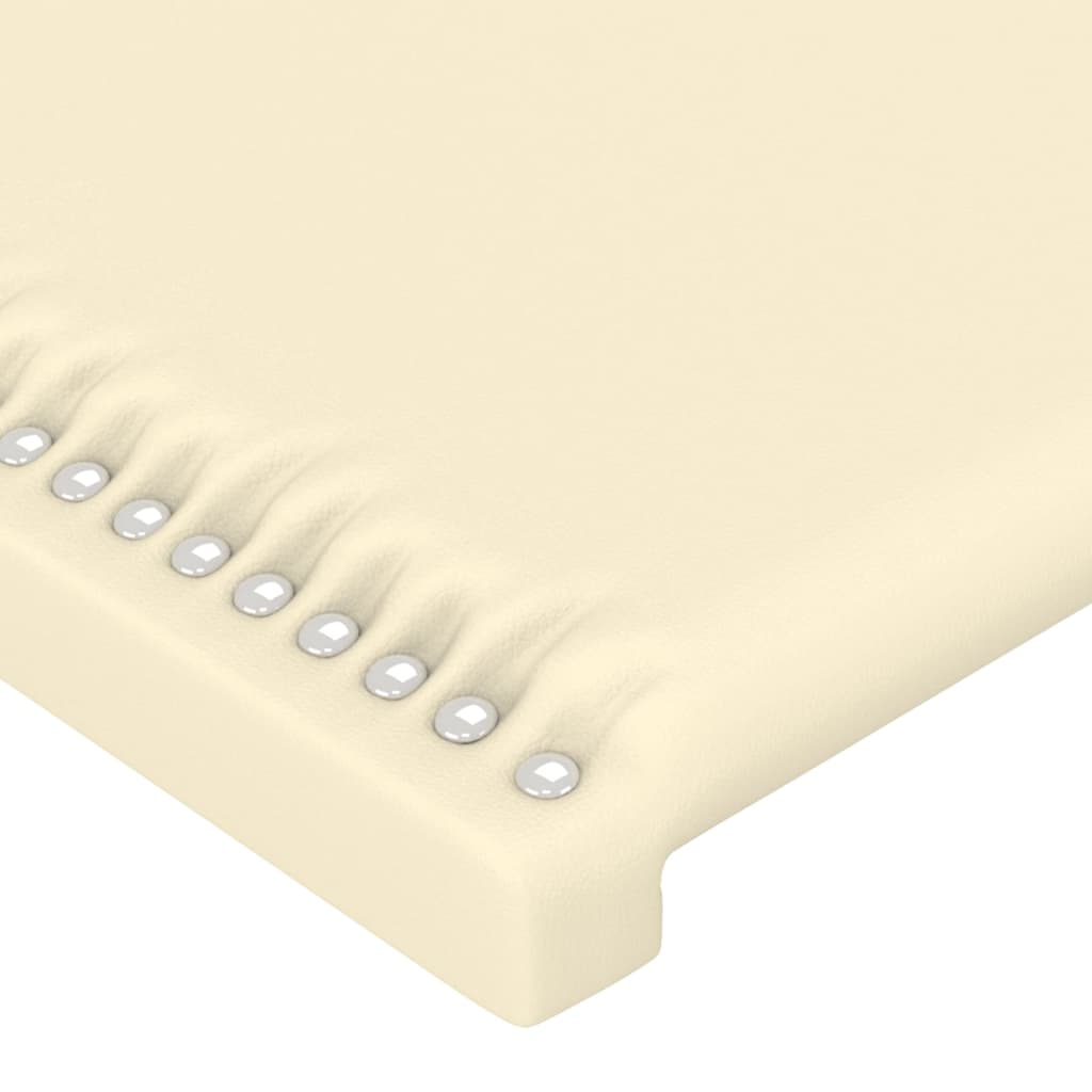 vidaXL LED Горна табла за легло, кремава, 90x5x78/88 см
