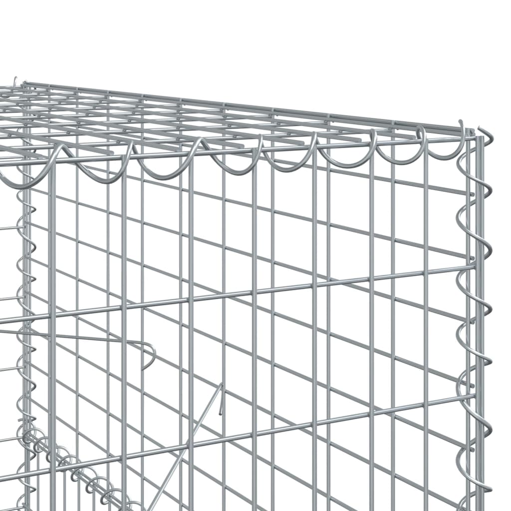 vidaXL Габионна кошница с покритие, 200x100x150 см, поцинковано желязо