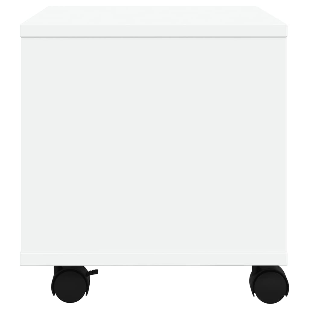 vidaXL Стойка за принтер с колелца, бяла, 41x32x34,5 см