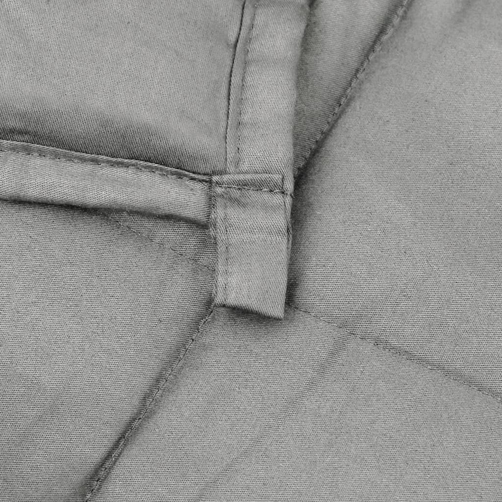 vidaXL Утежнено одеяло сиво 200x225 см 9 кг плат