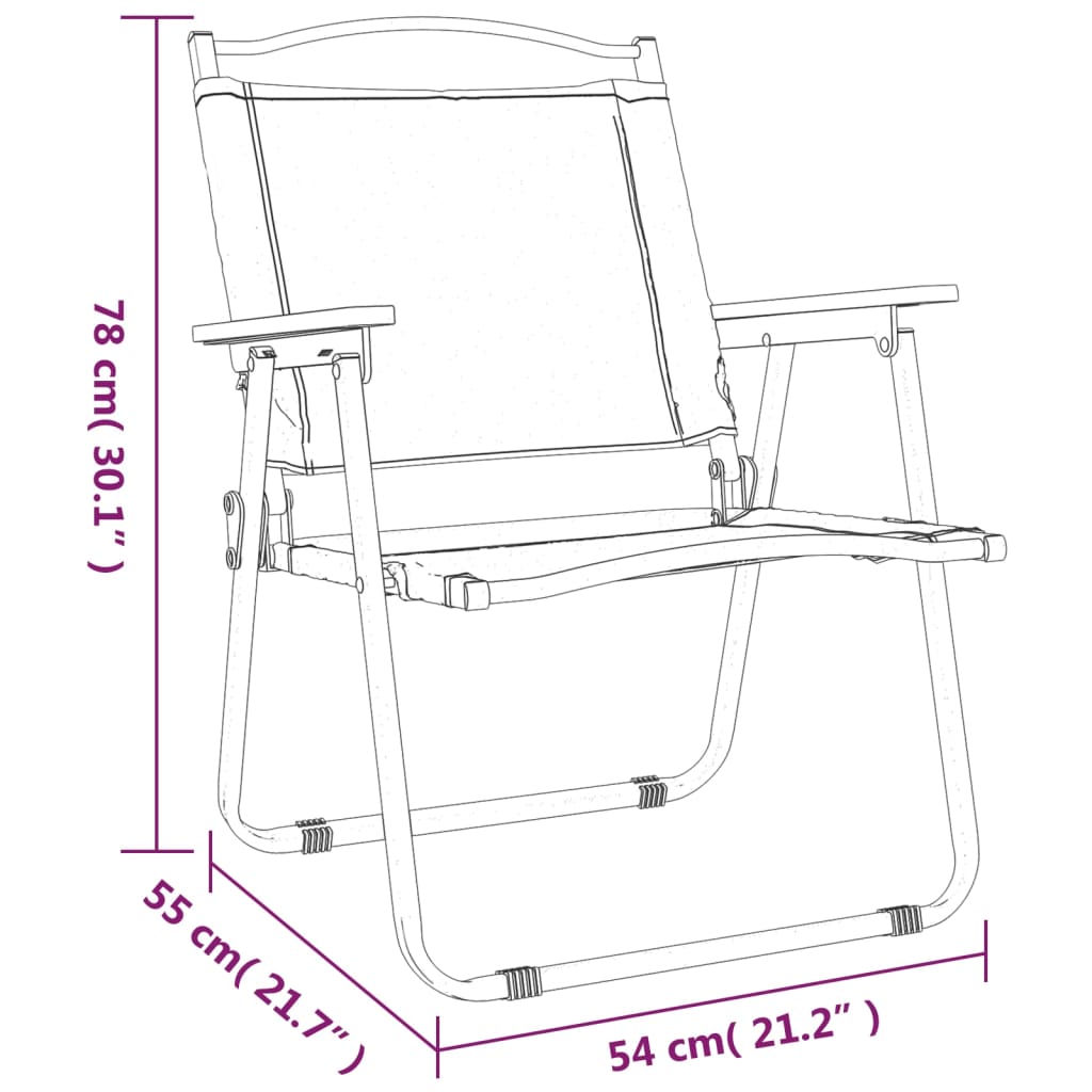 vidaXL Къмпинг столове 2 бр бежови 54x55x78 см Оксфорд плат