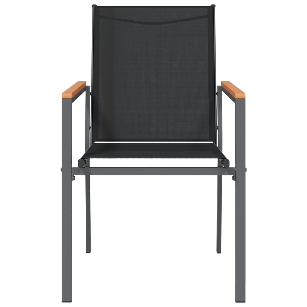 vidaXL Градински столове 4 бр черни 55x61,5x90 см Textilene и стомана