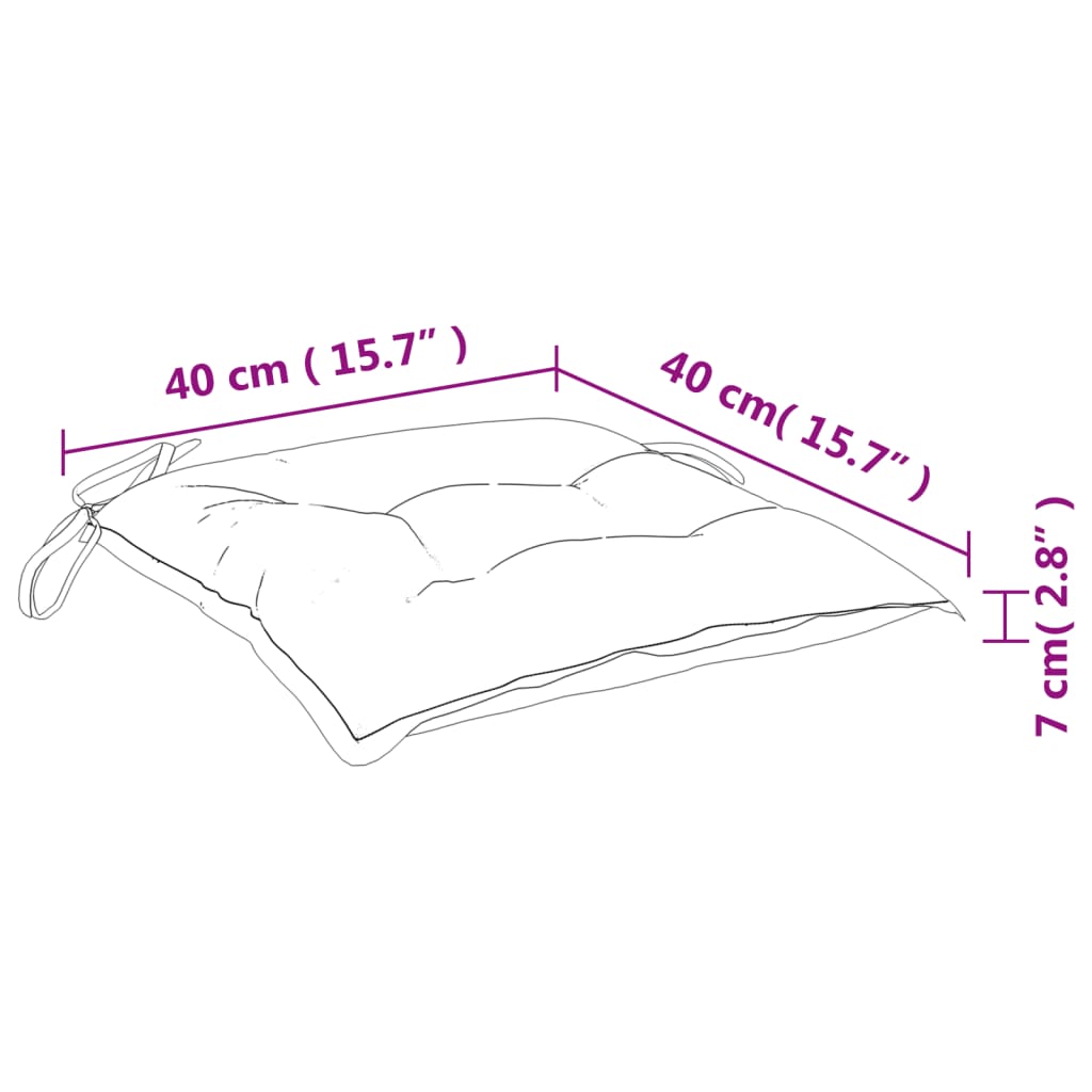 vidaXL Възглавници за столове 4 бр черно каре 40x40x7 см плат