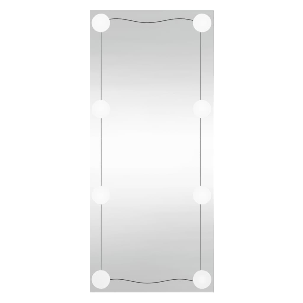 vidaXL Стенно огледало с LED лампи 40x80 см стъкло правоъгълно