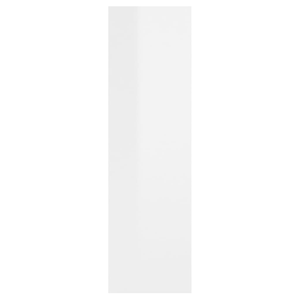 vidaXL Стенен рафт, бял гланц, 75x16x55 см, инженерно дърво
