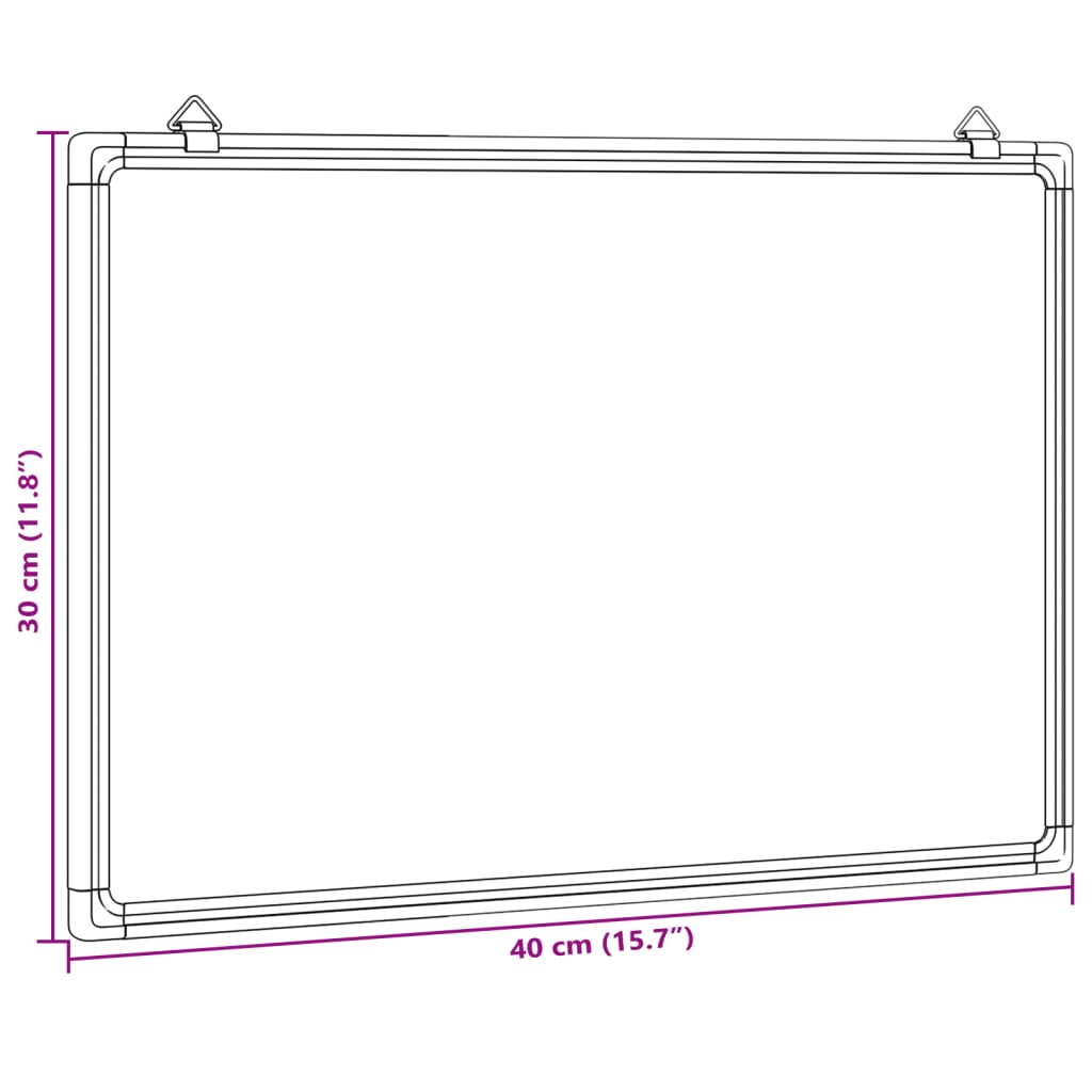 vidaXL Магнитна бяла дъска 40x30x1,7 см алуминий