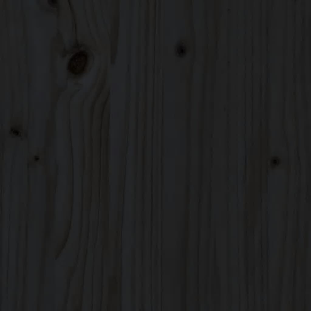 vidaXL Градинска маса, черна, 203,5x100x76 см, борово дърво масив