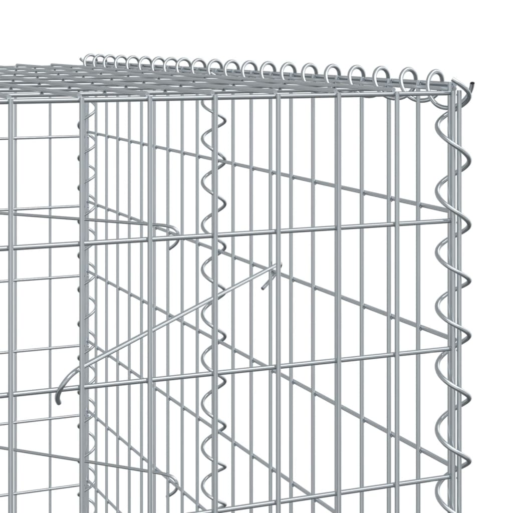 vidaXL Габионна кошница с покритие, 950x100x200 см, поцинковано желязо