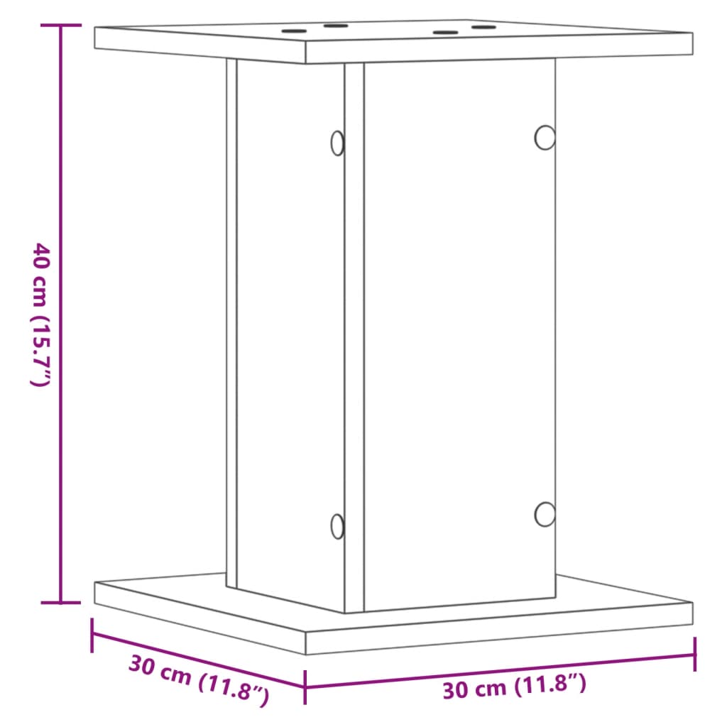 vidaXL Стойки за тонколони 2 бр старо дърво 30x30x40см инженерно дърво