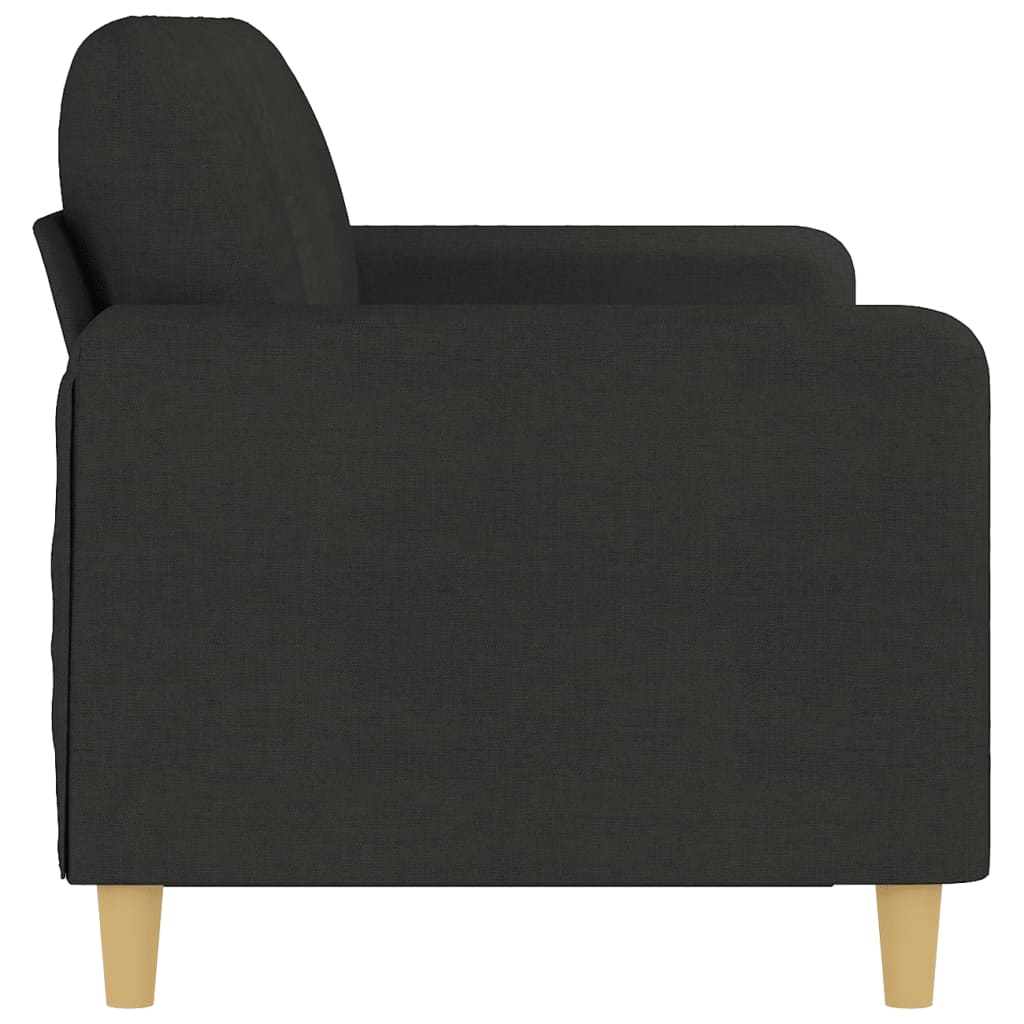 vidaXL 3-местен диван, Черен, 180 см, плат