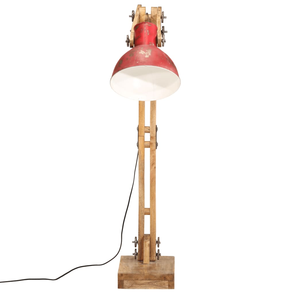 vidaXL Подова лампа 25 W винтидж състарено червен 33x25x130-150 см E27