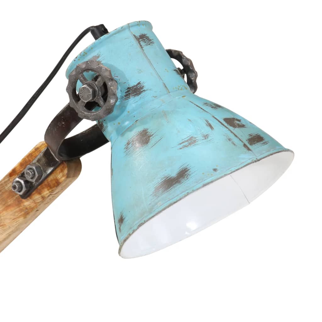 vidaXL Настолна лампа, 25 W, състарено синьо, 23x18x96 см, E27