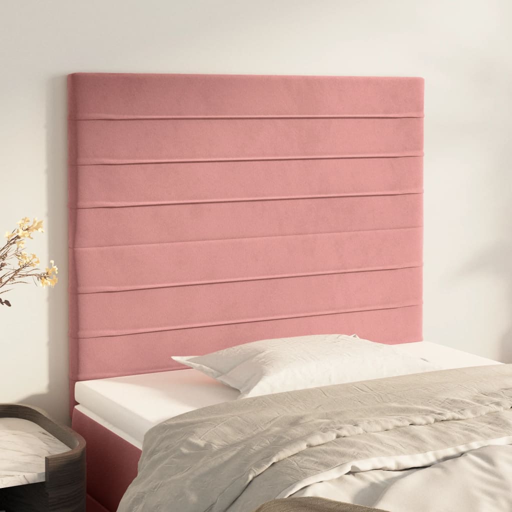 vidaXL Горна табла за легло, розова, 90x5x78/88 см, кадифе