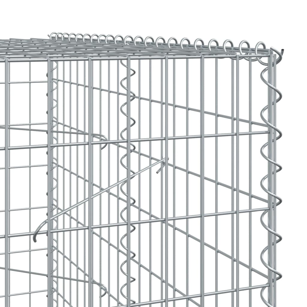 vidaXL Габионна кошница с покритие, 150x100x200 см, поцинковано желязо