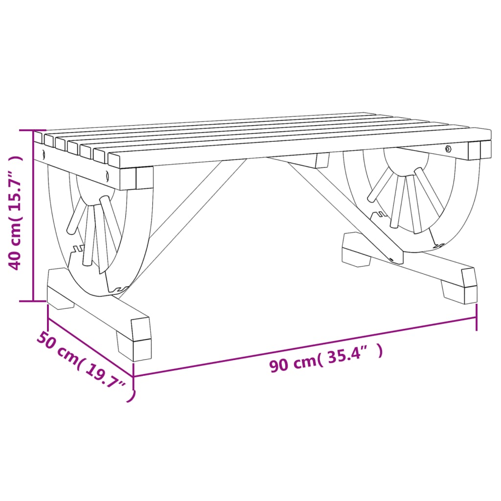 vidaXL Градинска кафе маса 90x50x40 см масивна ела