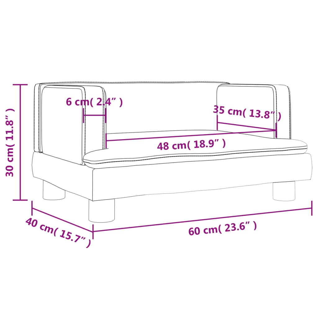 vidaXL Детски диван кремав 60x40x30 см изкуствена кожа