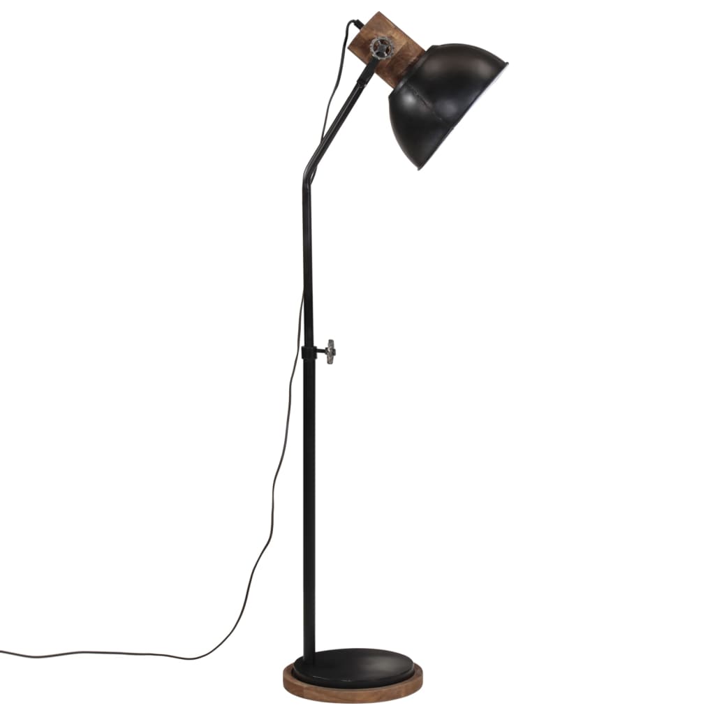 vidaXL Подова лампа, 25 W, черна, 30x30x100-150 см, E27