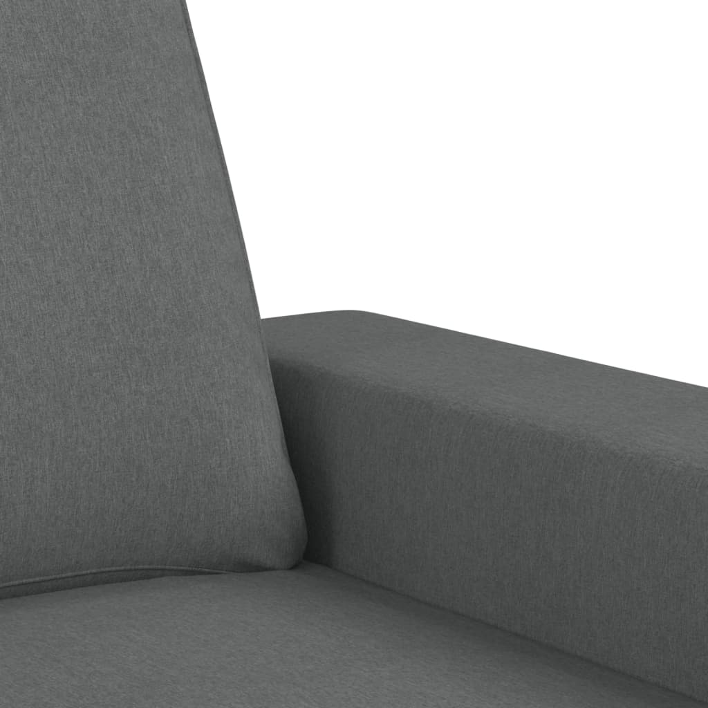 vidaXL Кресло с табуретка, тъмносиво, 60 см, текстил