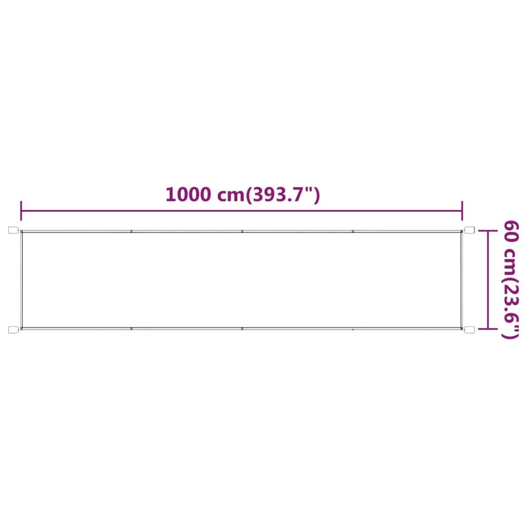 vidaXL Вертикален сенник, бежов, 60x1000 см, оксфорд плат