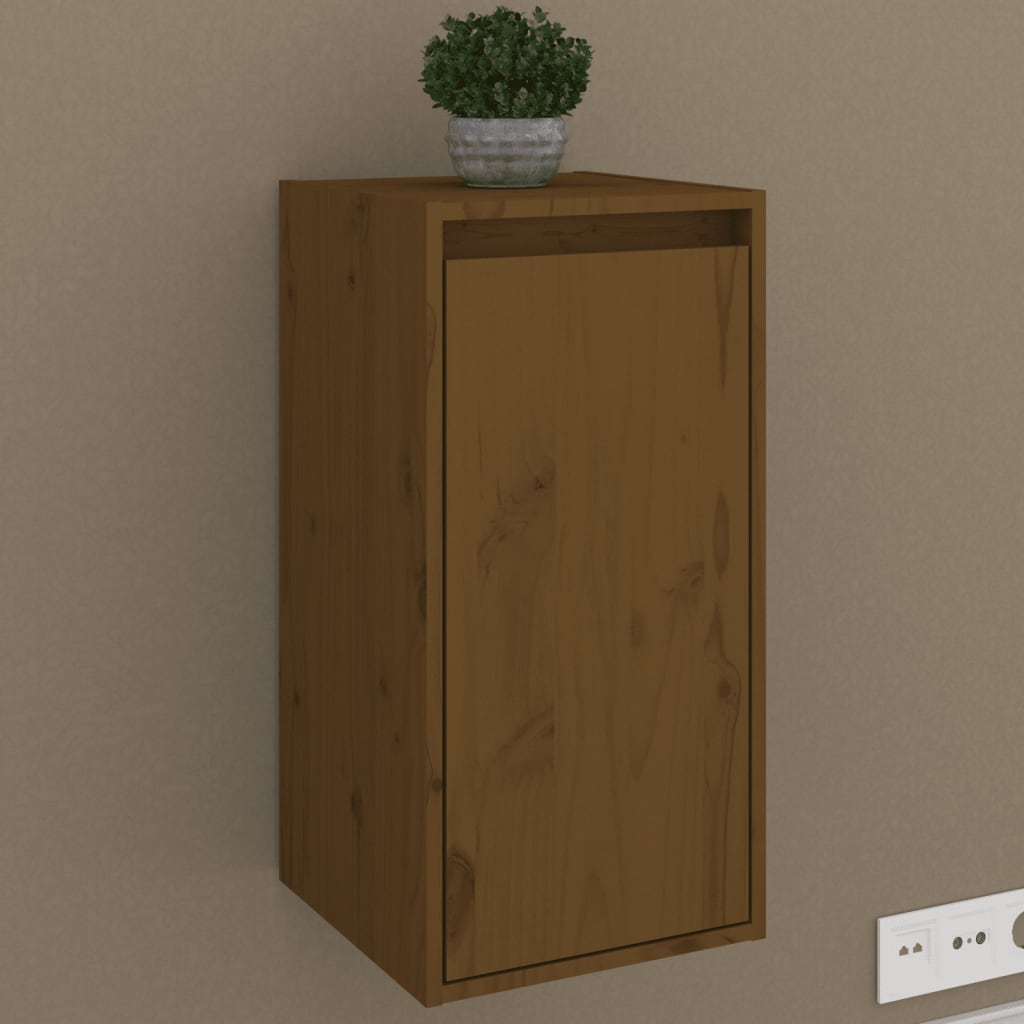 vidaXL Стенен шкаф, меденокафяв, 30x30x60 см, борово дърво масив