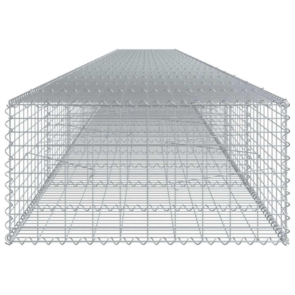 vidaXL Габионна кошница с покритие, 1000x100x50 см, поцинковано желязо