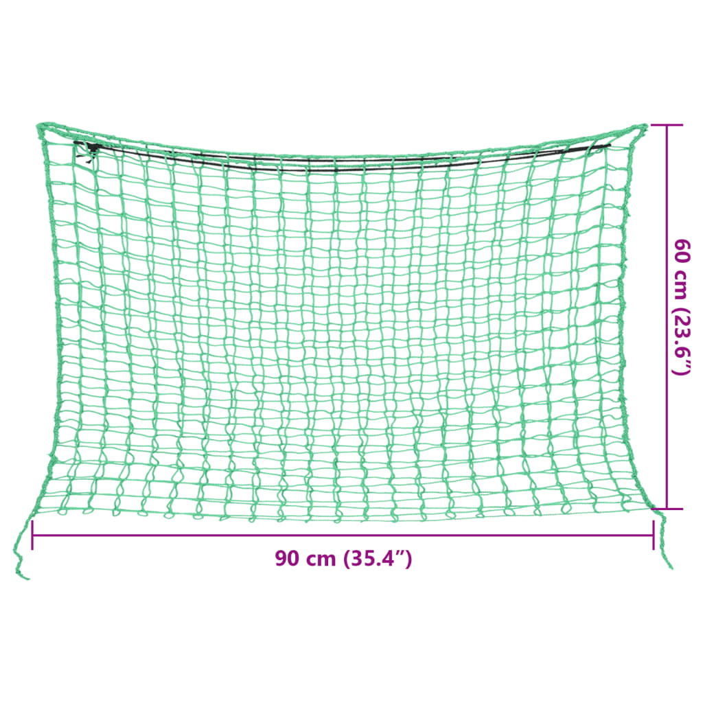 vidaXL Мрежи за сено, 2 бр, правоъгълни, зелени, 90x60 см, PP