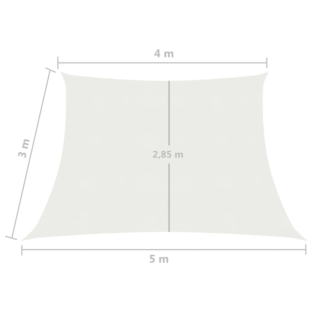 vidaXL Платно-сенник, 160 г/м², бял, 4/5x3 м, HDPE