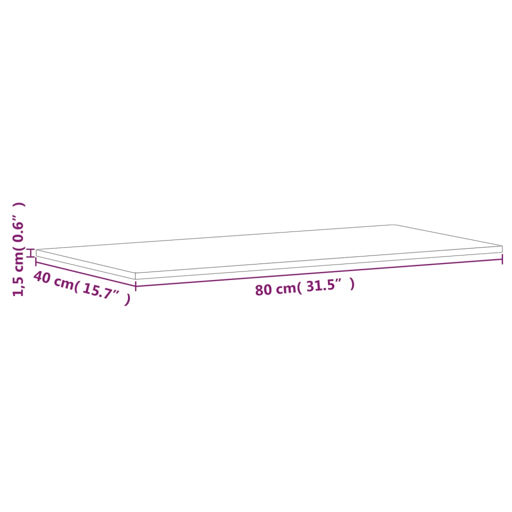 vidaXL Плот за баня 80x40x1,5 см масивно дърво бук