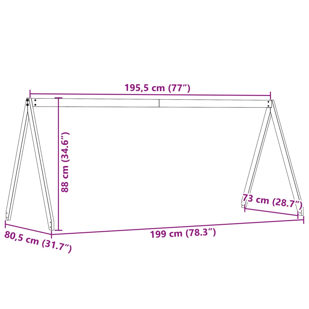 vidaXL Покрив за детско легло восъчнокафяв 199x80,5x88 см бор масив