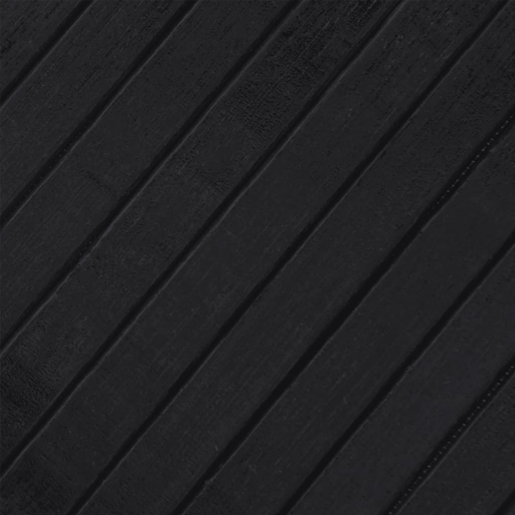 vidaXL Килим, правоъгълен, черен, 70x300 см, бамбук