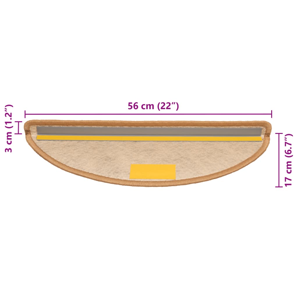 vidaXL Самозалепващи стелки за стълби 15 бр 56x17x3 см сизал