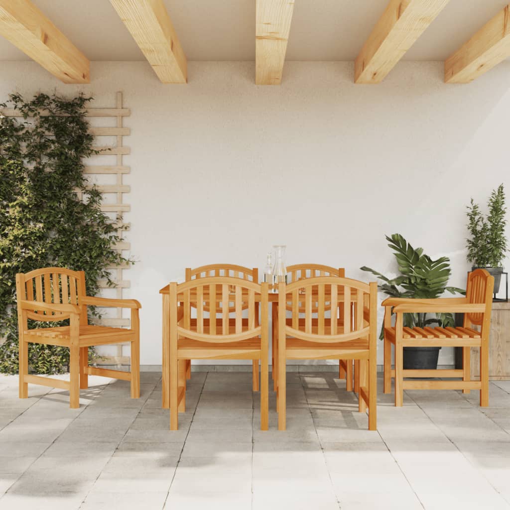 vidaXL Градински столове, 6 бр, 58x59x88 см, тиково дърво масив