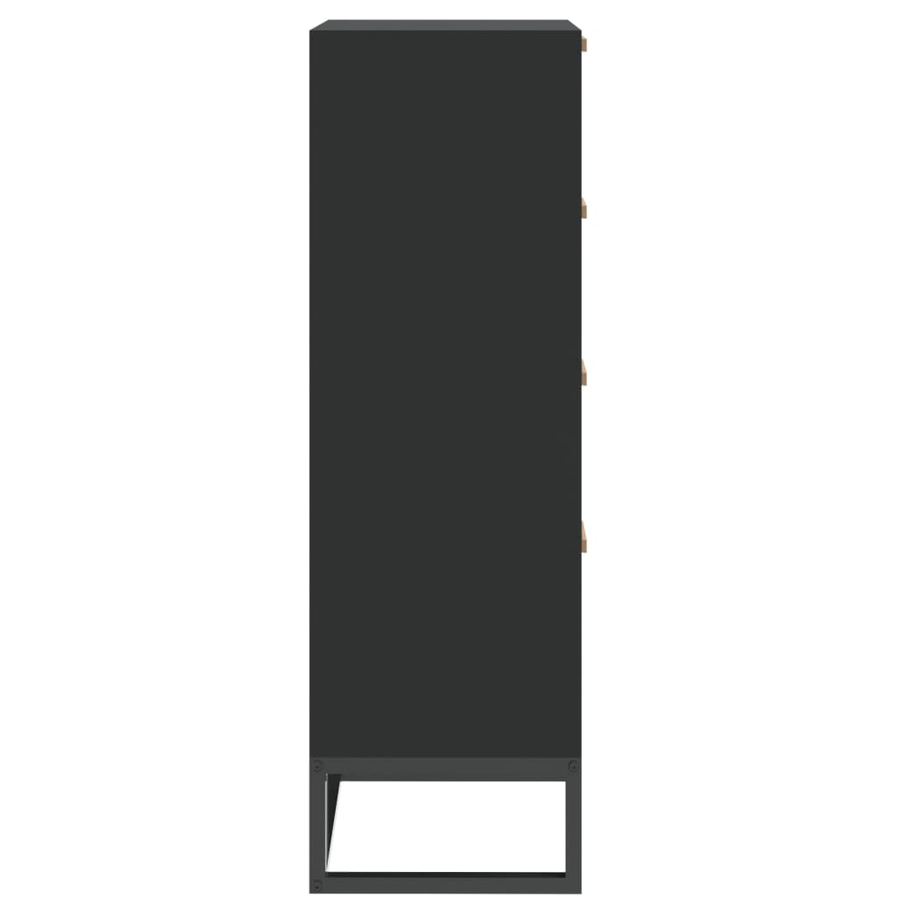 vidaXL Висок шкаф, черен, 40x30x95 см, инженерно дърво