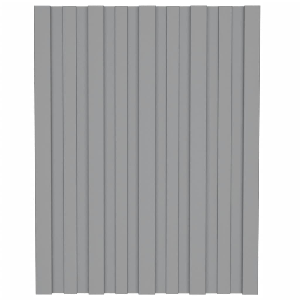 vidaXL Покривни панели, 36 бр, поцинкована стомана, сиви, 60х45 см