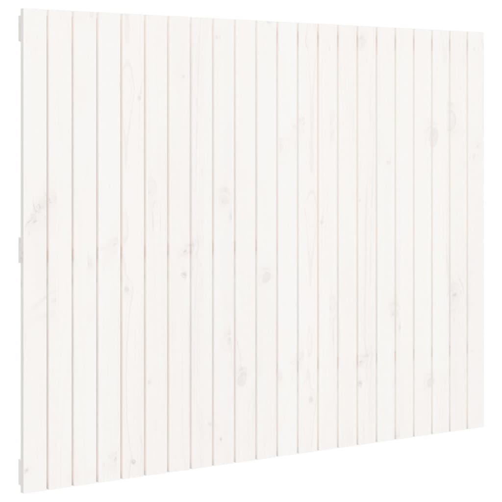 vidaXL Стенна табла за спалня, бяла, 140x3x110 см, борово дърво масив