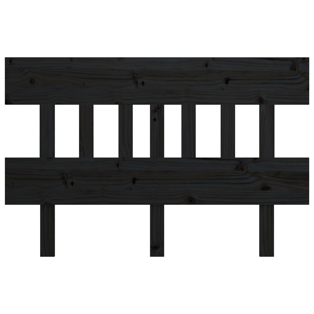 vidaXL Горна табла за легло, черна, 138,5x3x81 см, бор масив