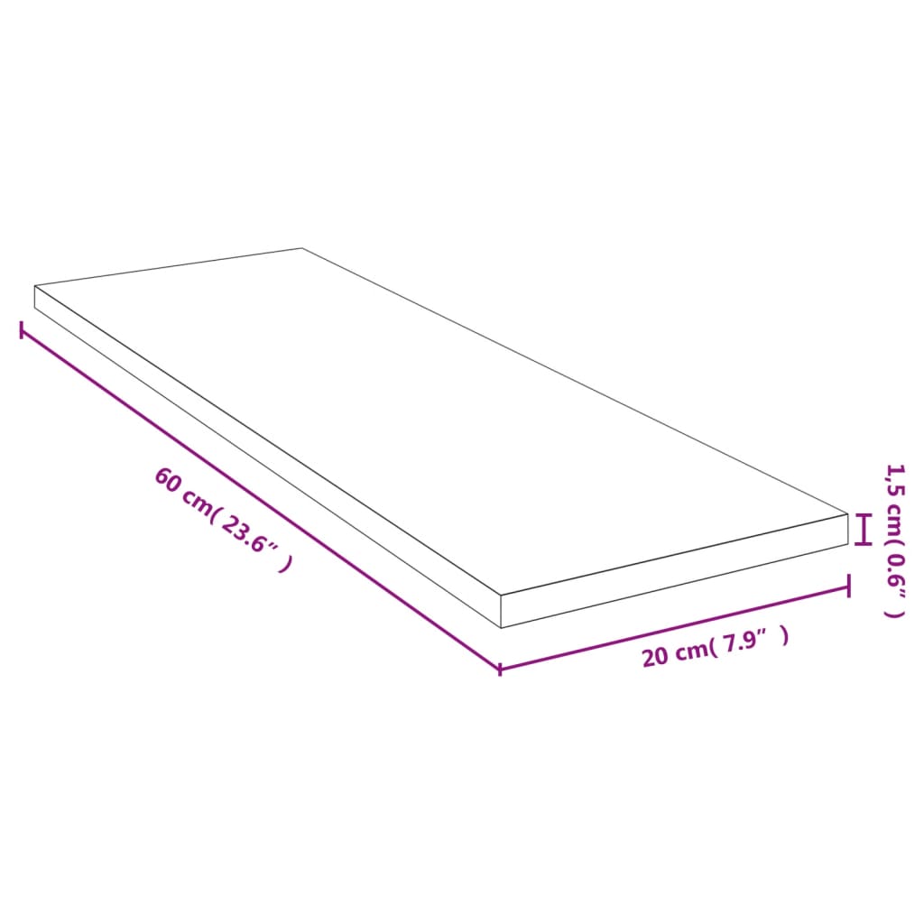 vidaXL Стенен рафт 60x20x1,5 см бамбук