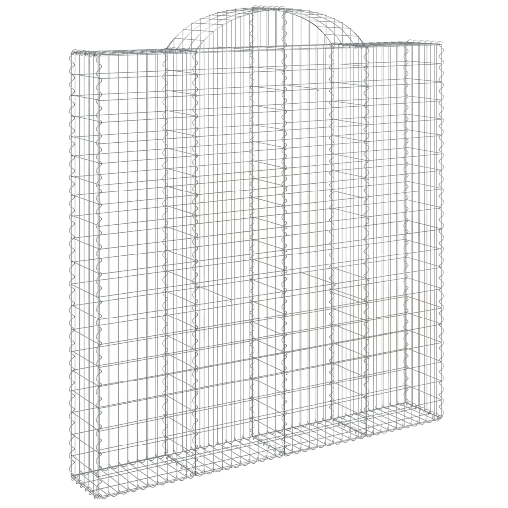 vidaXL Габионни кошници арка 3 бр 200x30x200/220 см поцинковано желязо