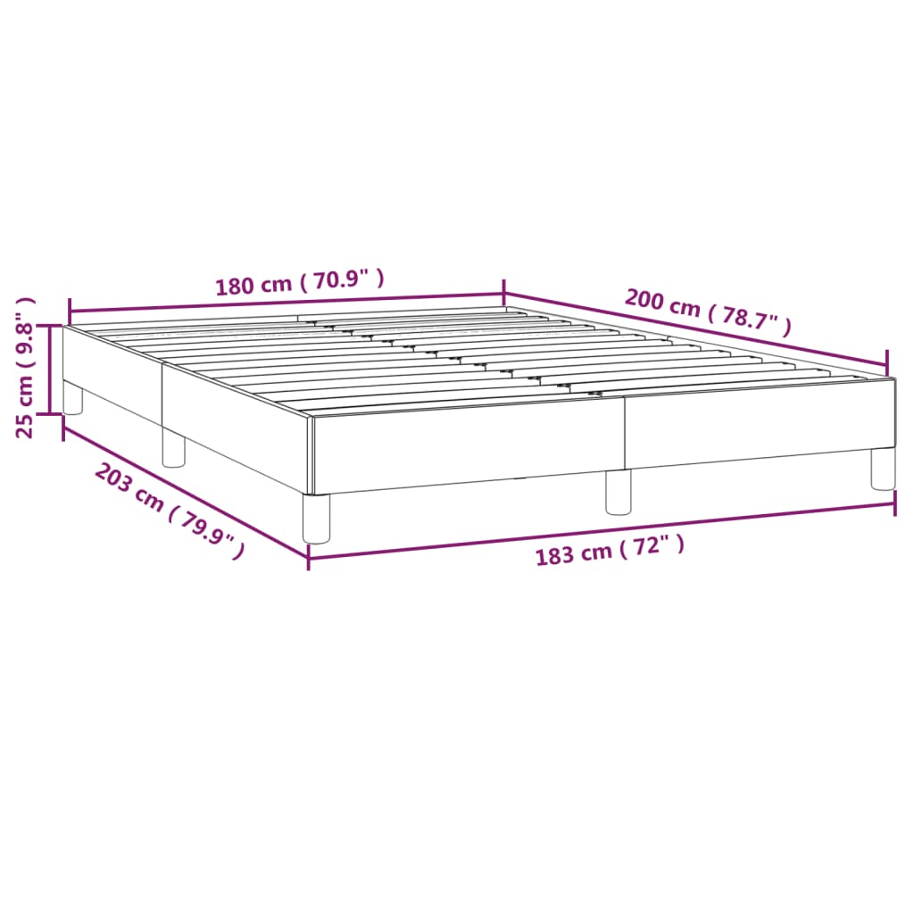 vidaXL Рамка за легло тъмносива 180x200 см плат