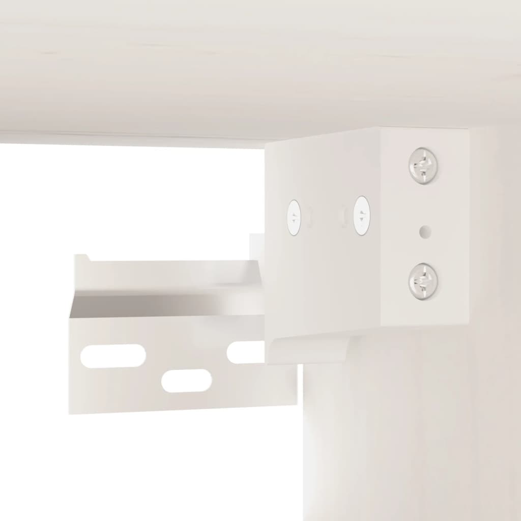 vidaXL Стенни шкафове, 2 бр, бели, 31,5x30x30 см, бор масив