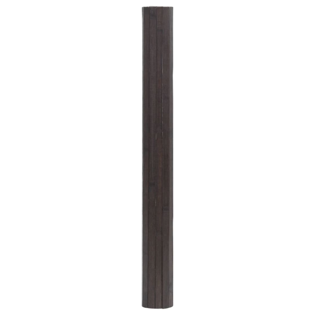 vidaXL Килим, правоъгълен, тъмнокафяв, 100x200 см, бамбук