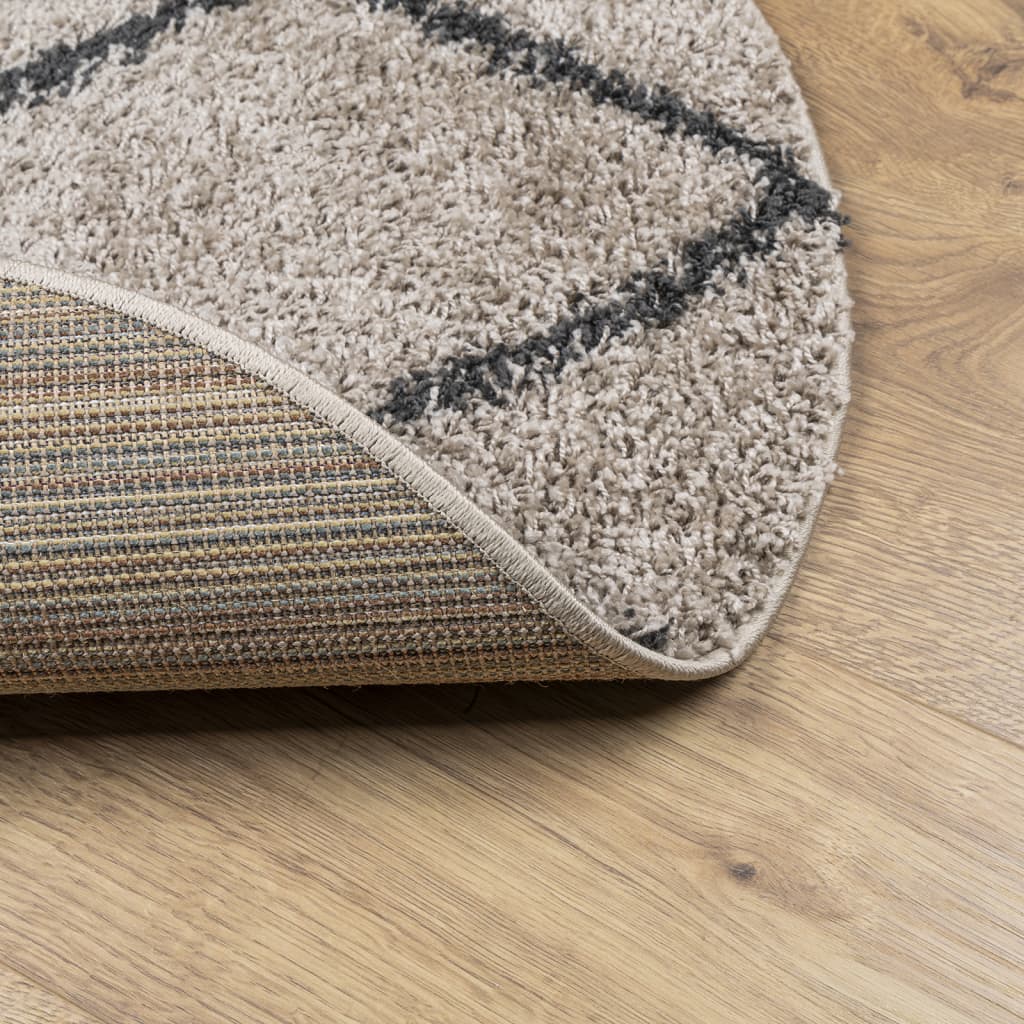 vidaXL Шаги килим с дълъг косъм "PAMPLONA" модерен антрацит Ø 240 см