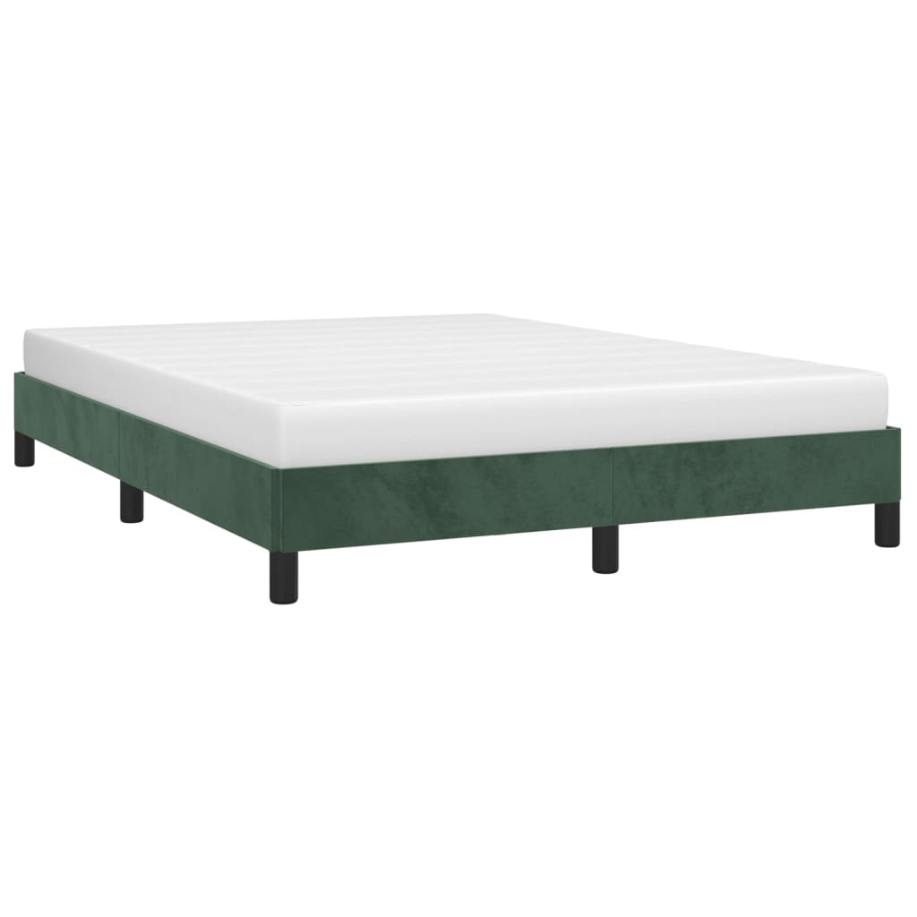 vidaXL Рамка за легло, тъмнозелена, 140x200 см, кадифе