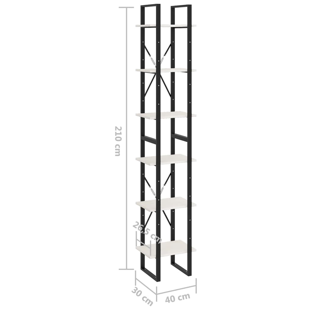 vidaXL Висок шкаф, бял, 40x30x210 см, борово дърво масив