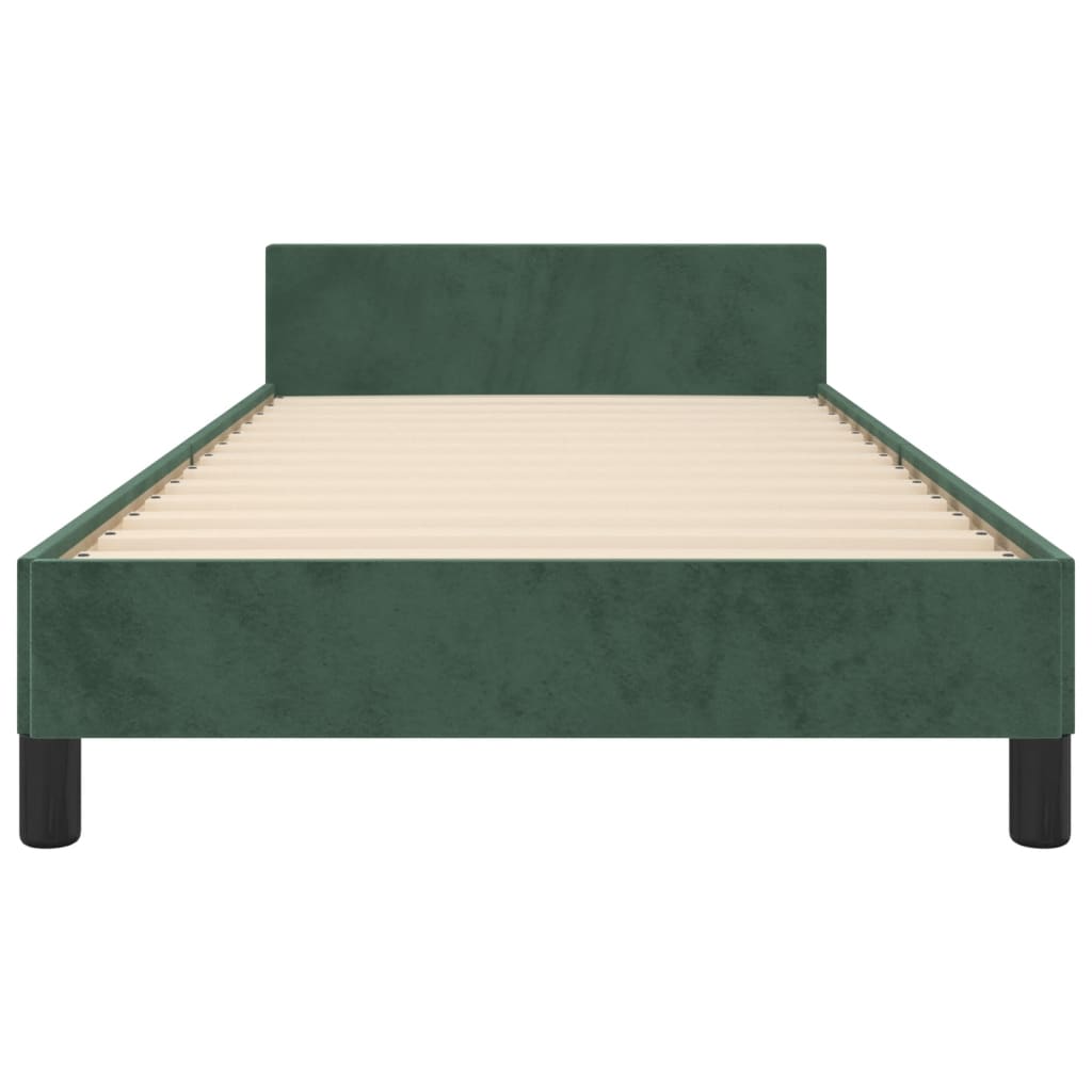 vidaXL Рамка за легло, тъмнозелена, 90x190 см, кадифе