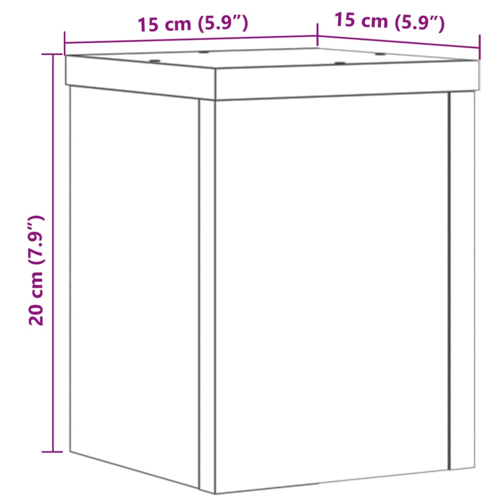 vidaXL Стойки за растения 2 бр черни 15x15x20 см инженерно дърво