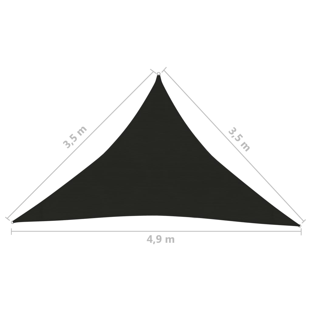 vidaXL Платно-сенник, 160 г/м², черно, 3,5x3,5x4,9 м, HDPE